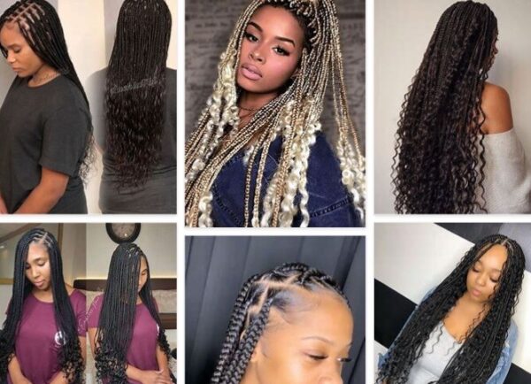 Curly Ends Knotless Braids